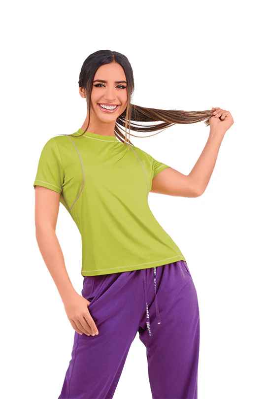 PLAYERA VERDE LIMA DE MALLA 81819