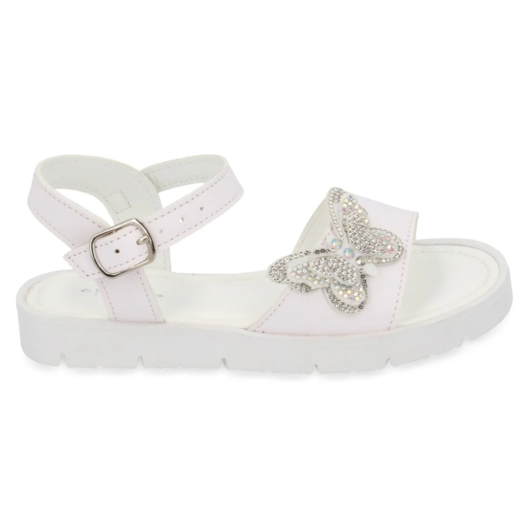 SANDALIA CASUAL BLANCO Y ROSA CON ADORNO DUO 683 - Image 3