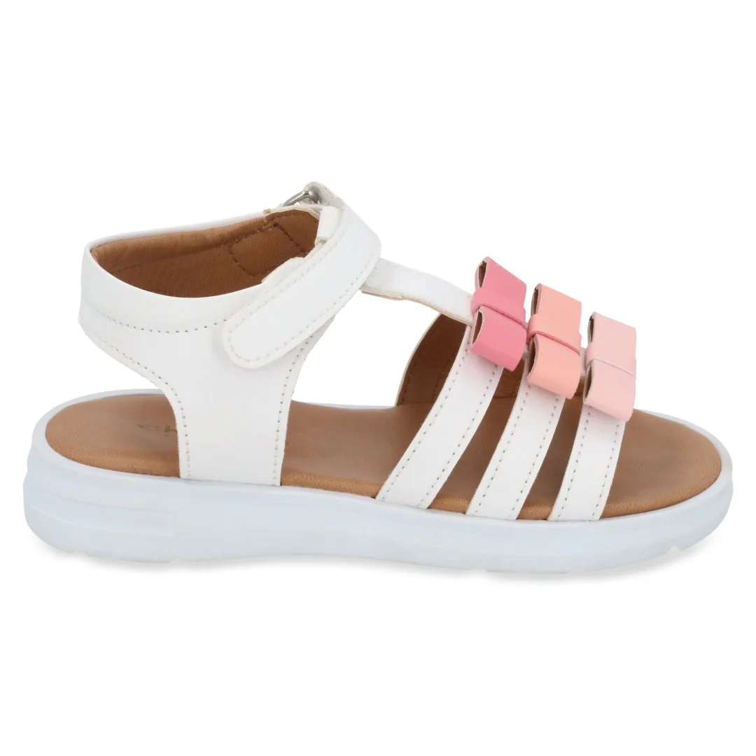 SANDALIA CASUAL BLANCO Y ROSA CON ADORNO DUO 696 - Image 3