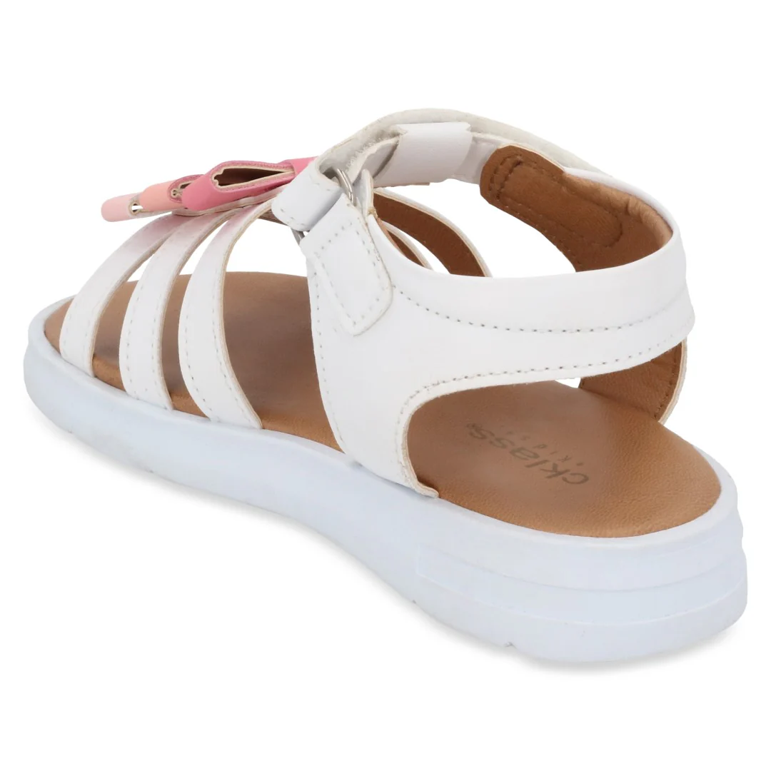 SANDALIA CASUAL BLANCO Y ROSA CON ADORNO DUO 696 - Image 4
