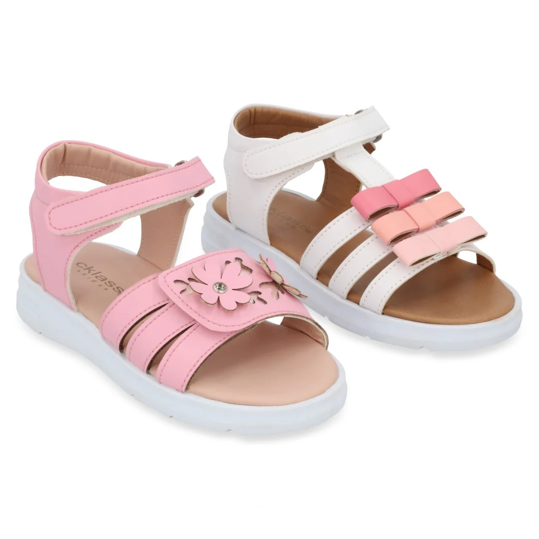 SANDALIA CASUAL BLANCO Y ROSA CON ADORNO DUO 696 - Image 7