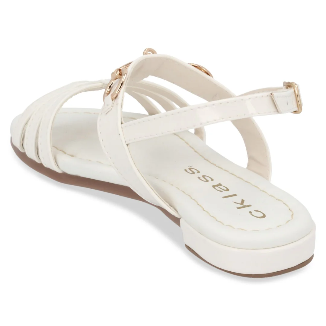 SANDALIA CASUAL BLANCO Y ROSA CON ADORNO DUO 725 - Image 4