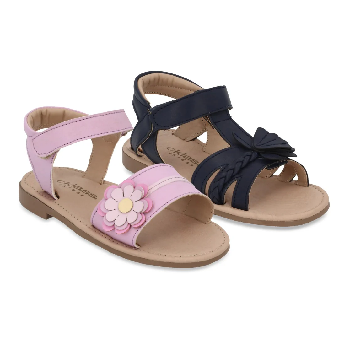SANDALIA CASUAL LILA Y MARINO CON ADORNO DUO 691