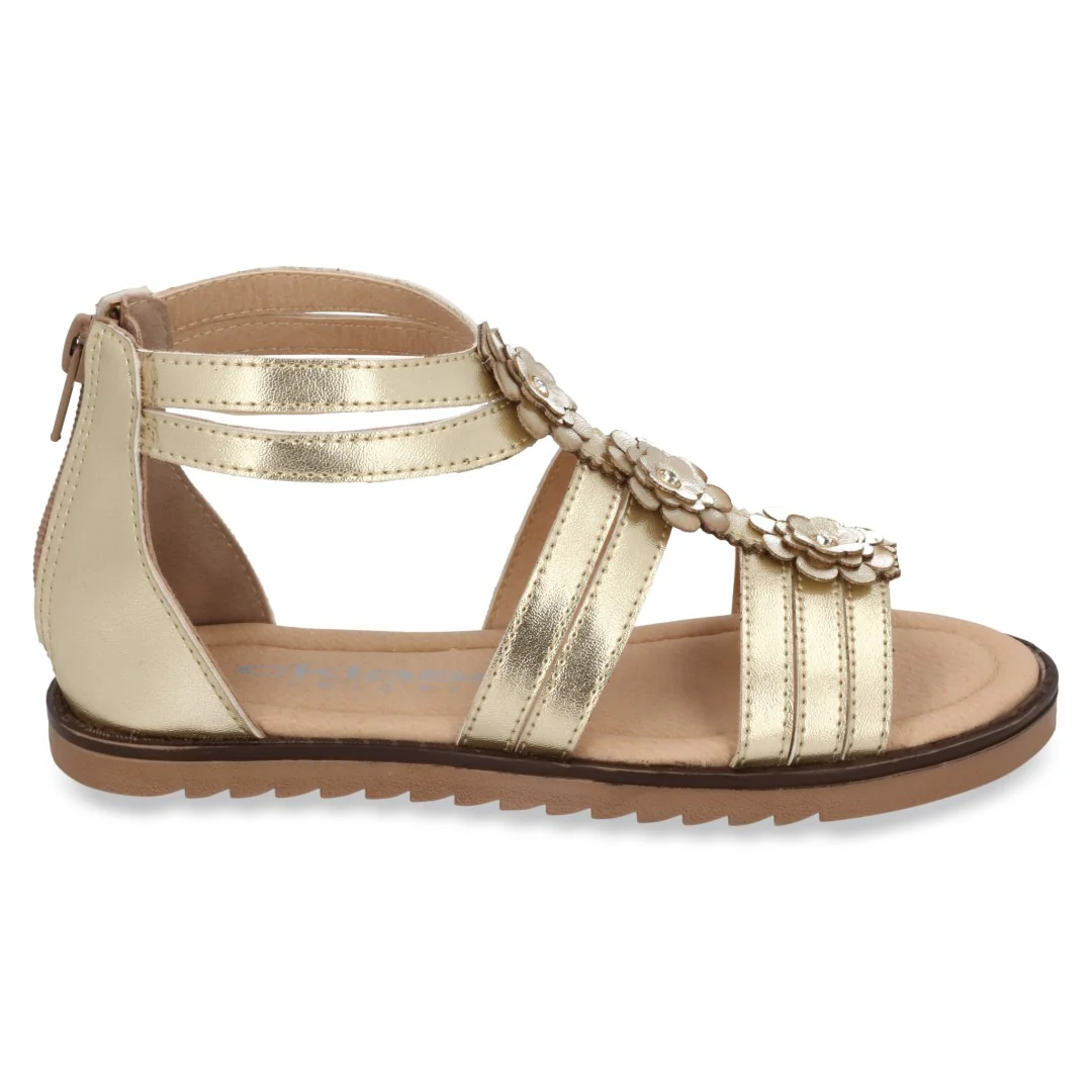 SANDALIA CASUAL ORO Y ROSA CON ADORNO DUO 726 - Image 3