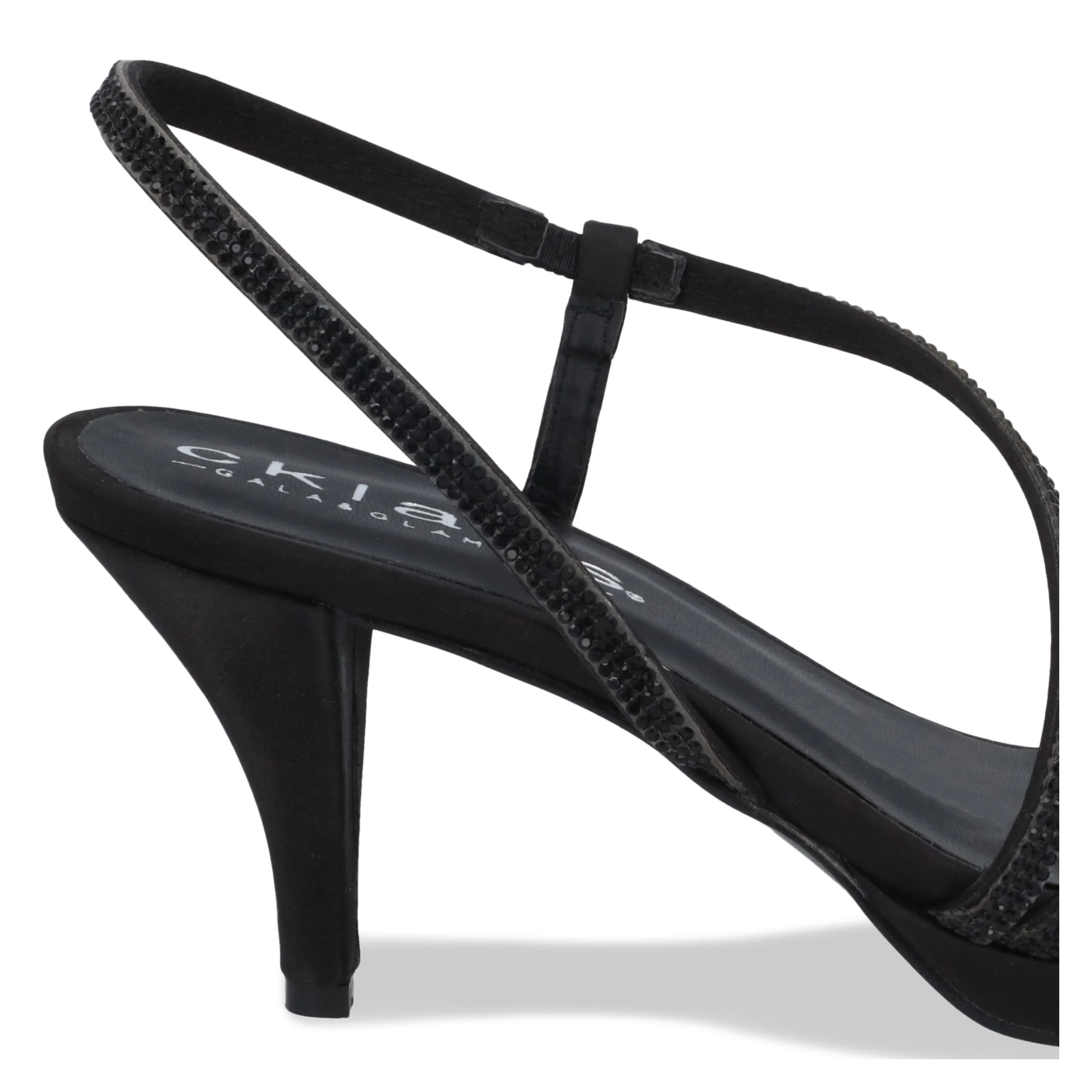 SANDALIA DE MEDIA PLATAFORMA 7CM MUJER NEGRO CON PEDRERÍA 03270 - Image 6