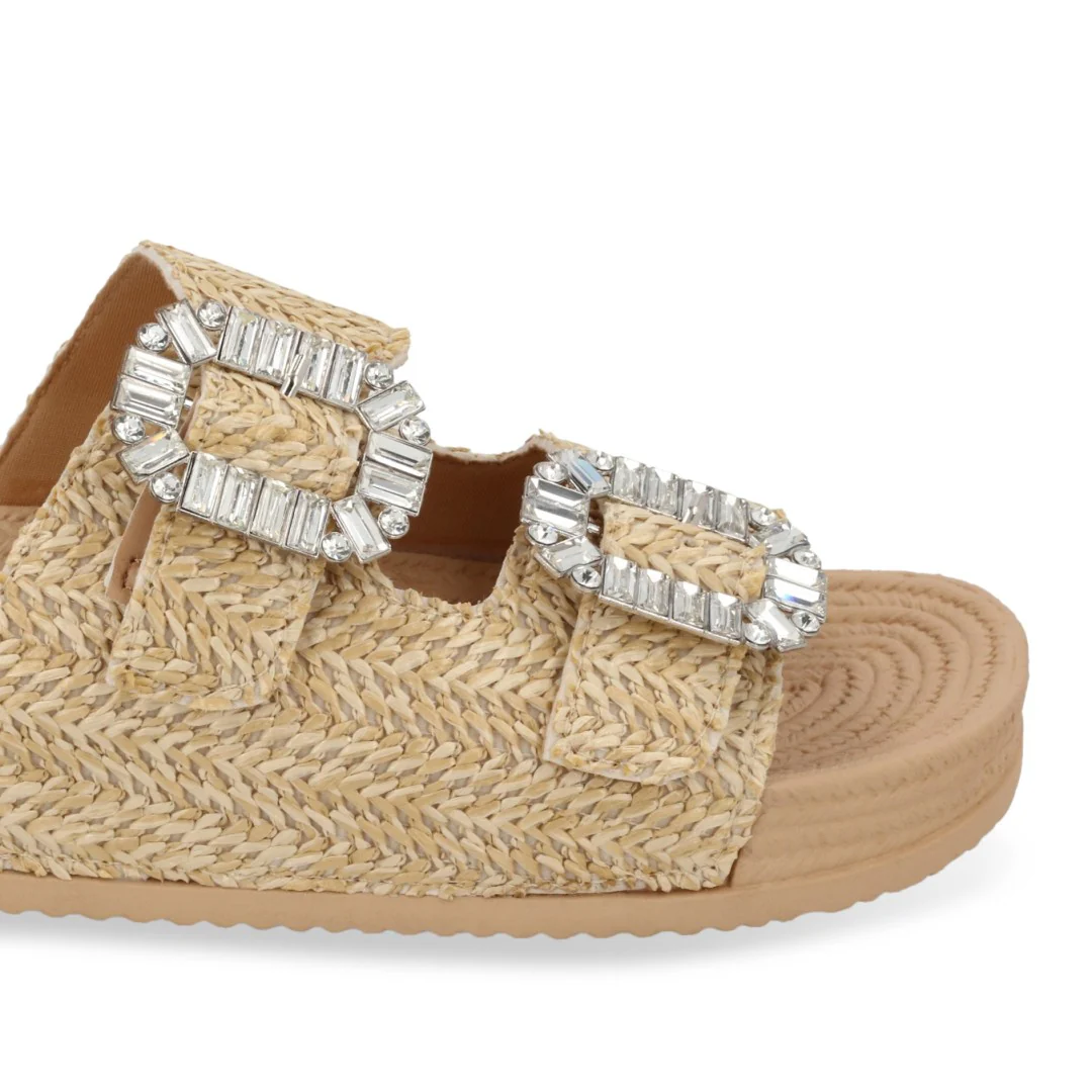 SANDALIA DE PISO BEIGE CON BRILLOS 71032 - Image 6