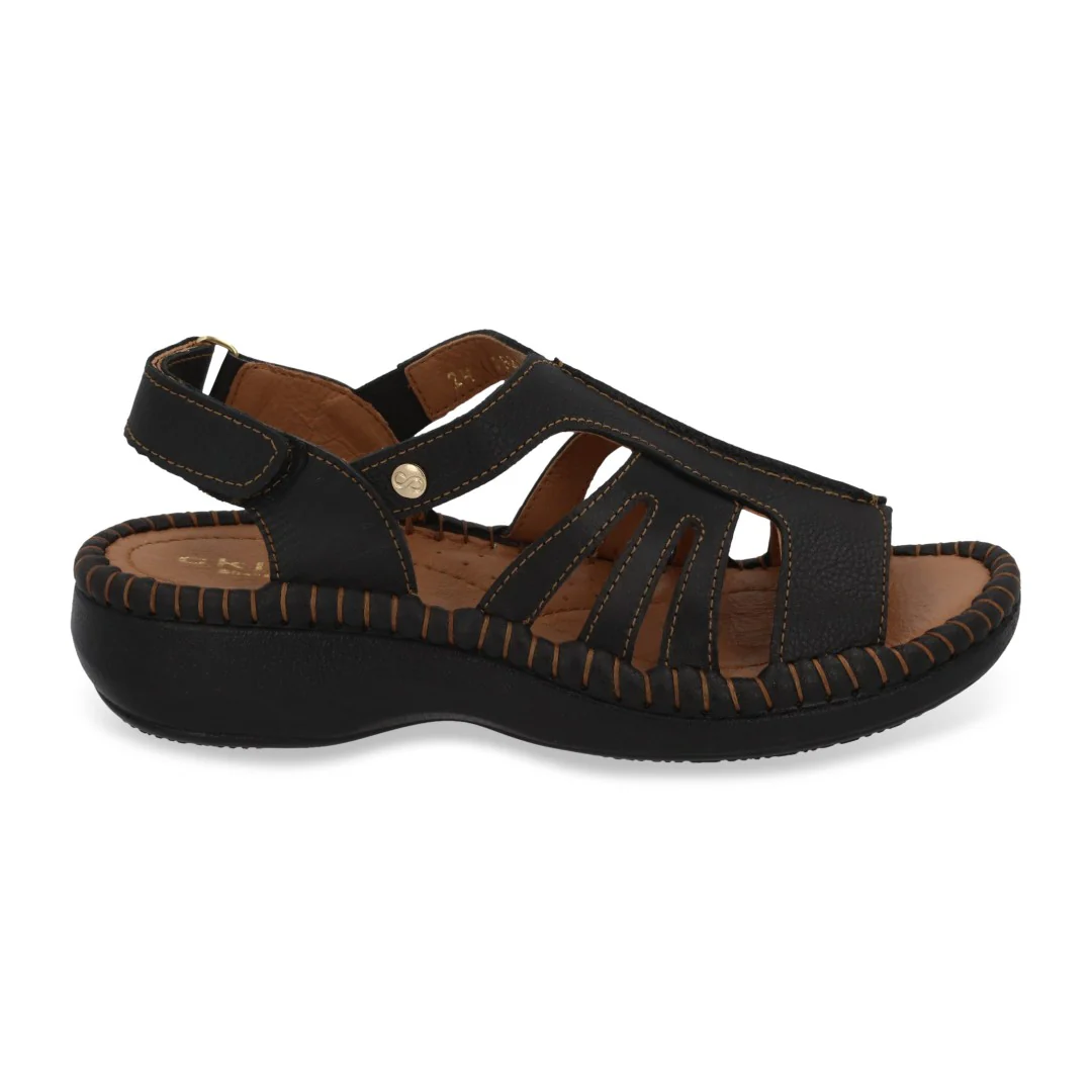 SANDALIA DE PISO MUJER NEGRO DE PIEL 75292 - Image 2