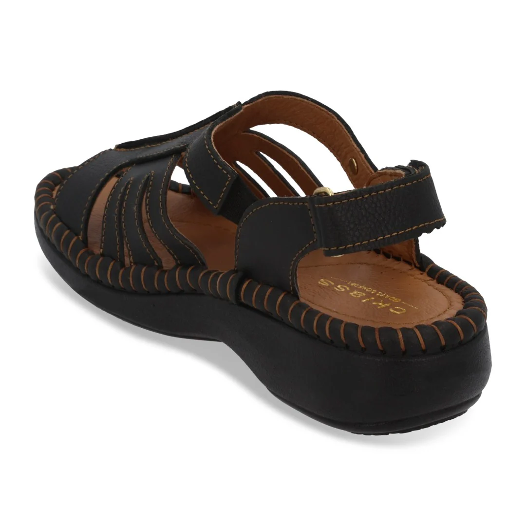 SANDALIA DE PISO MUJER NEGRO DE PIEL 75292 - Image 3
