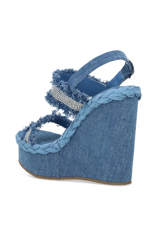 SANDALIA DE PLATAFORMA AZUL CON BRILLOS 10224 - Image 3