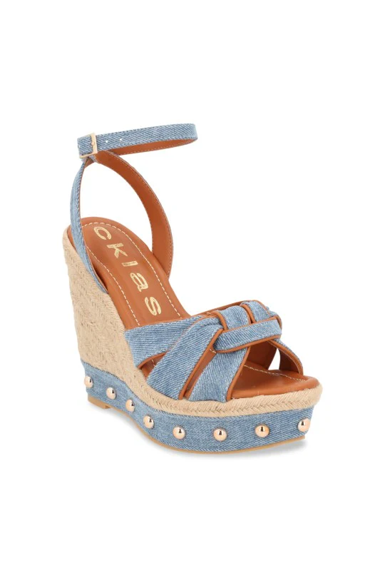 SANDALIA DE PLATAFORMA AZUL CON PULSERA 21529