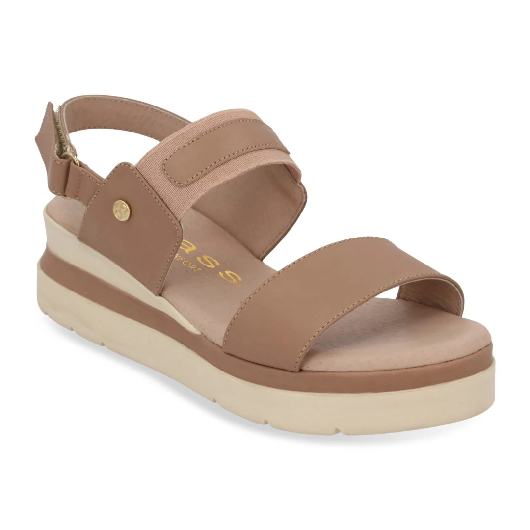 SANDALIA DE PLATAFORMA BEIGE CON ELÁSTICO 03079