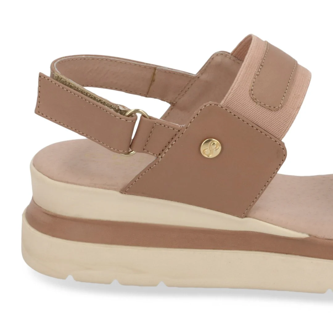 SANDALIA DE PLATAFORMA BEIGE CON ELÁSTICO 03079 - Image 3