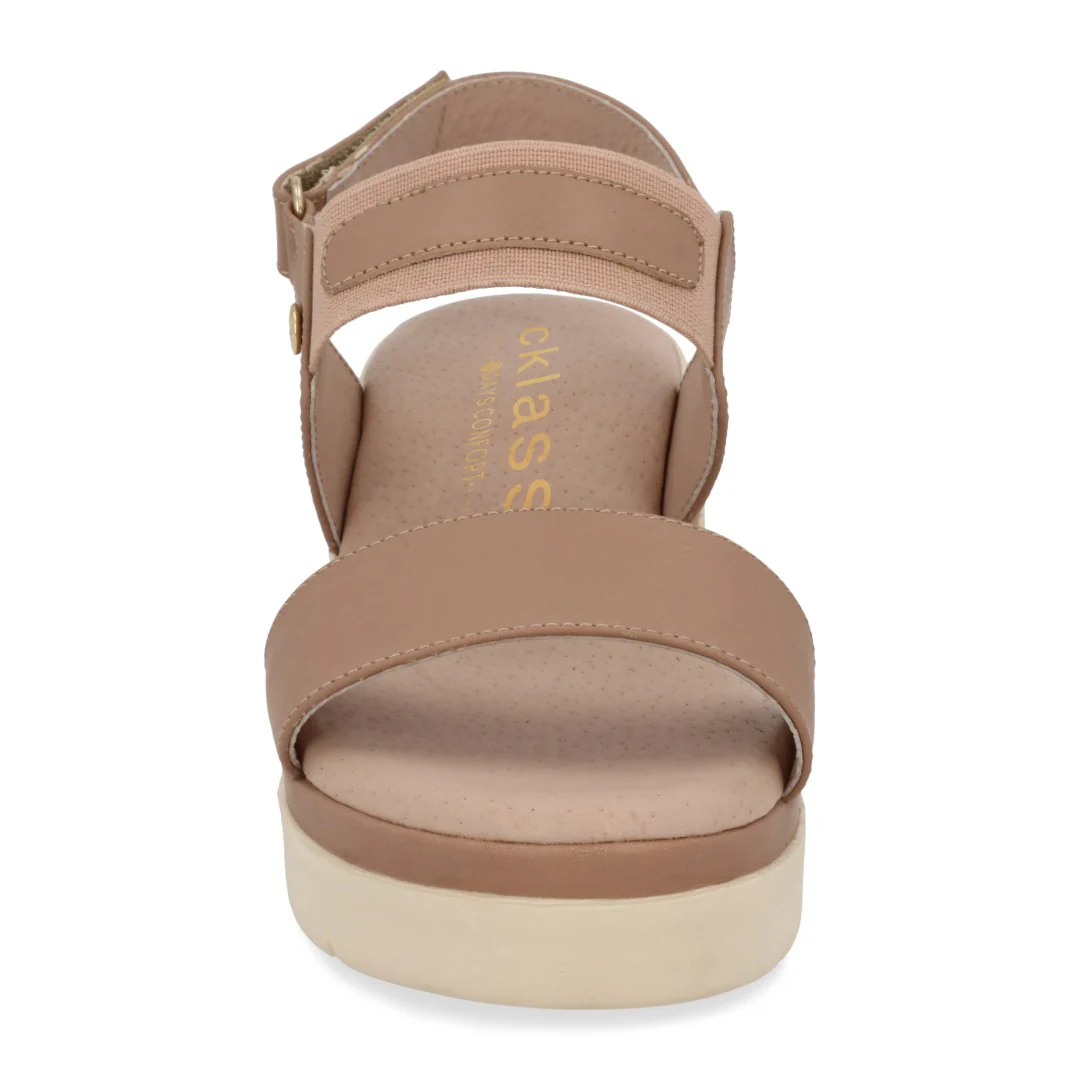 SANDALIA DE PLATAFORMA BEIGE CON ELÁSTICO 03079 - Image 5