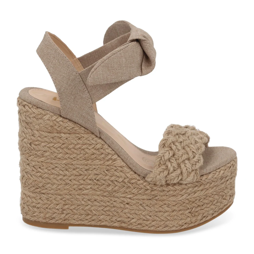 SANDALIA DE PLATAFORMA BEIGE CON MOÑO 25105 - Image 2
