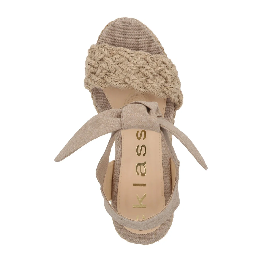 SANDALIA DE PLATAFORMA BEIGE CON MOÑO 25105 - Image 5