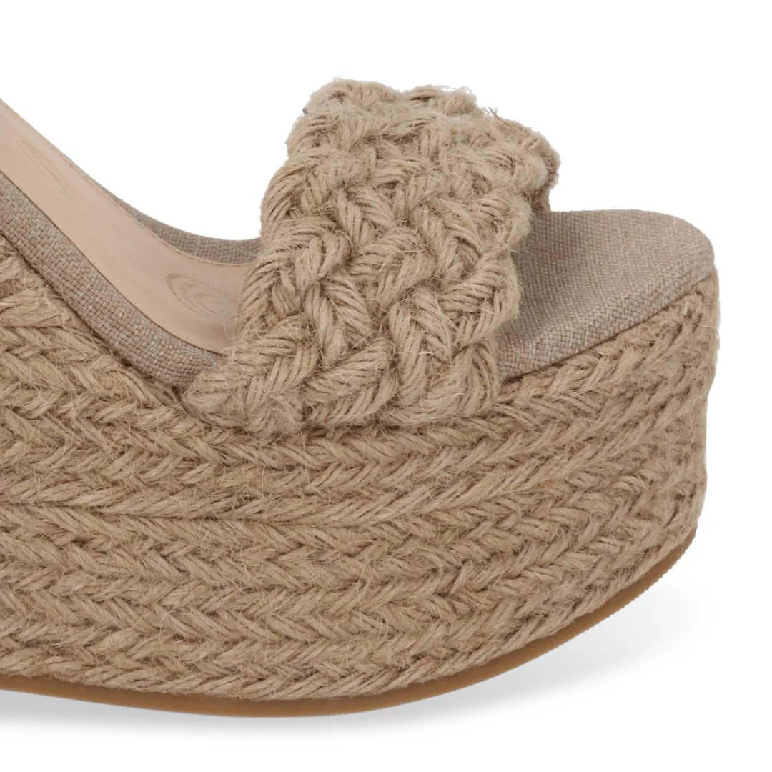SANDALIA DE PLATAFORMA BEIGE CON MOÑO 25105 - Image 6