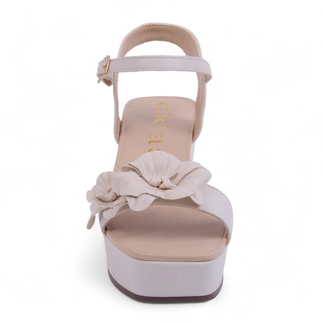 SANDALIA DE PLATAFORMA IVORY FLORES 10630 - Image 4
