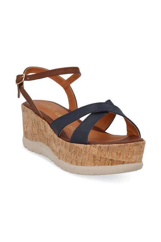 SANDALIA DE PLATAFORMA MULTICOLOR CON HEBILLA 32219