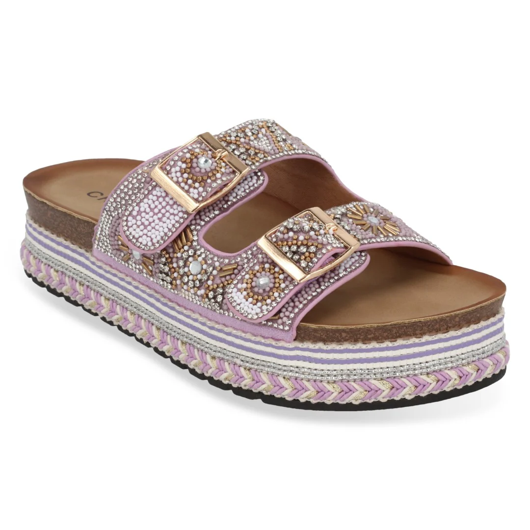 SANDALIA DE PLATAFORMA MULTICOLOR CON HEBILLAS 71744 - Image 2