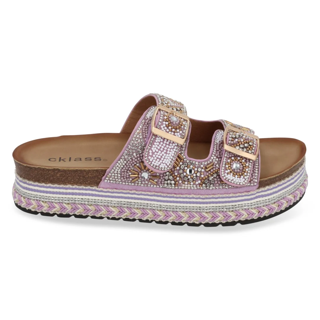 SANDALIA DE PLATAFORMA MULTICOLOR CON HEBILLAS 71744 - Image 3