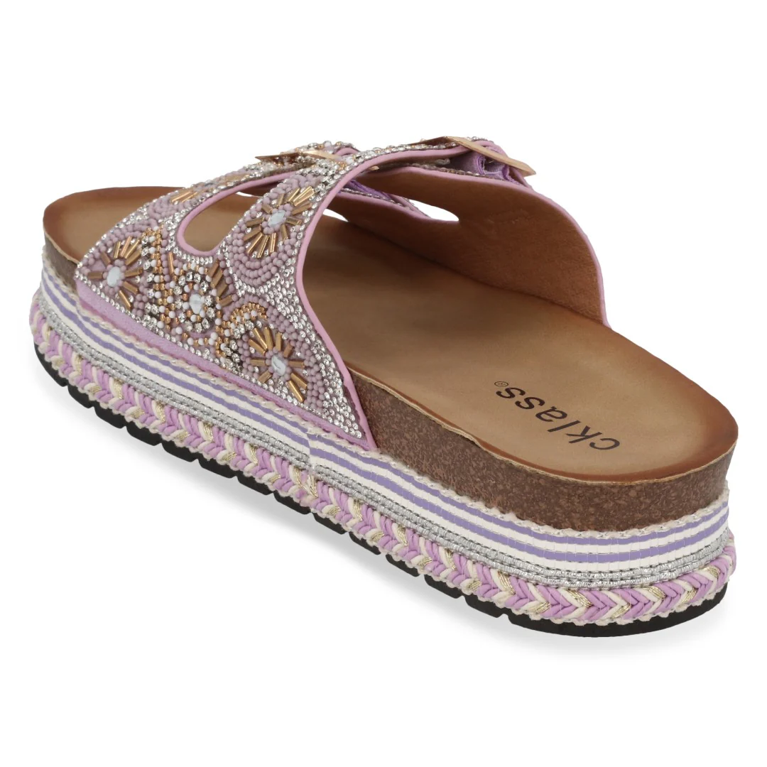 SANDALIA DE PLATAFORMA MULTICOLOR CON HEBILLAS 71744 - Image 4
