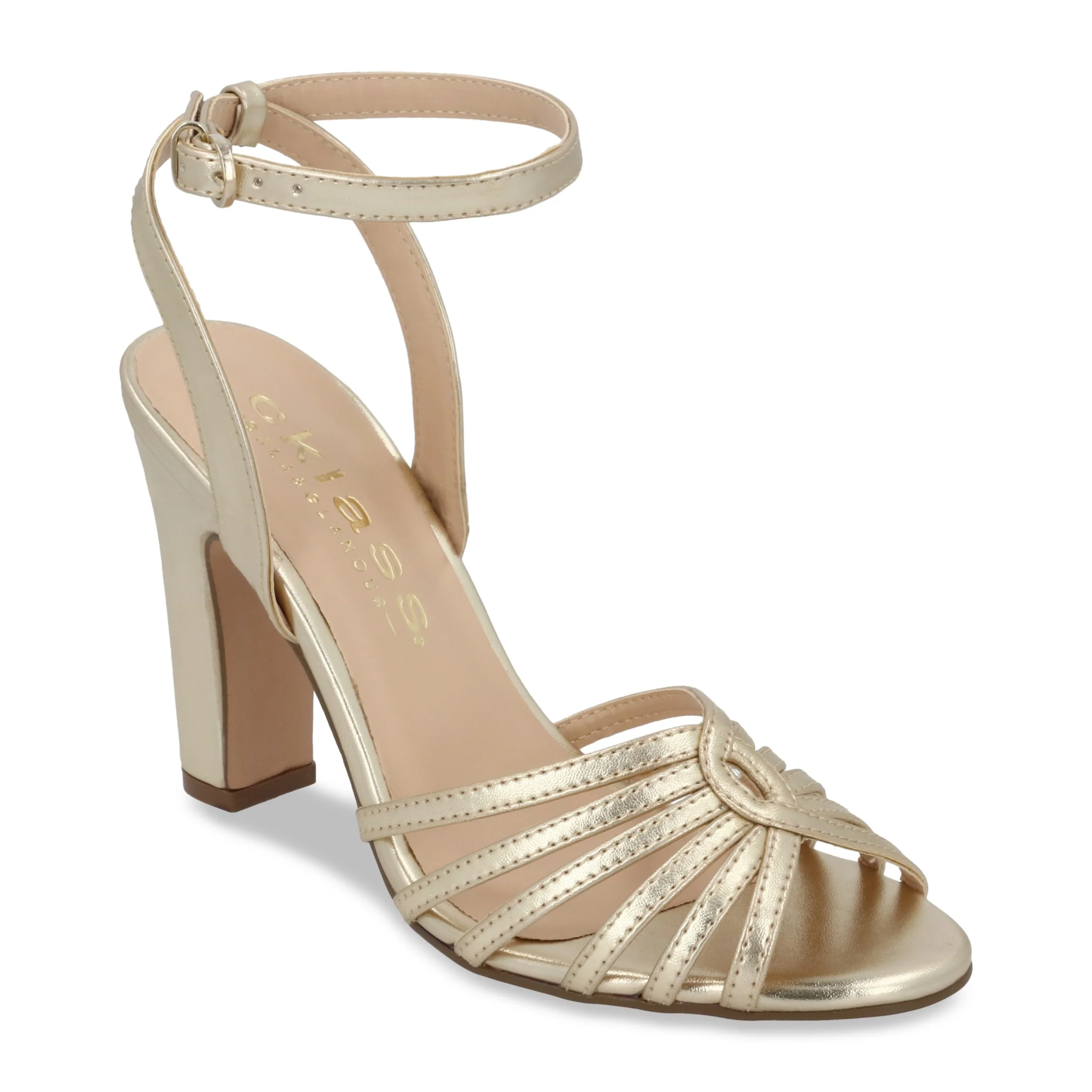 SANDALIA DE TACÓN 10CM MUJER ORO CON PULSERA 49751
