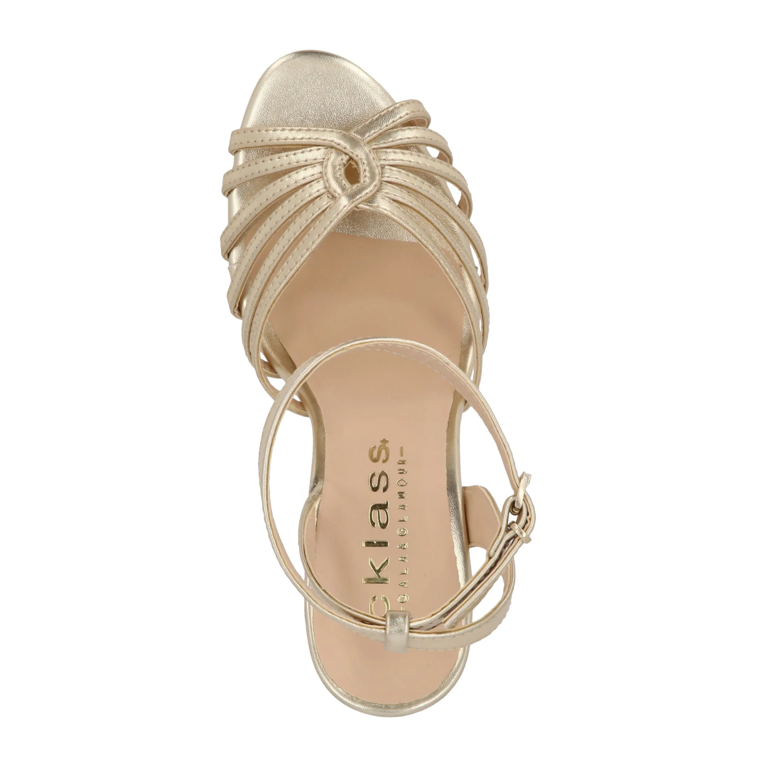 SANDALIA DE TACÓN 10CM MUJER ORO CON PULSERA 49751 - Image 5