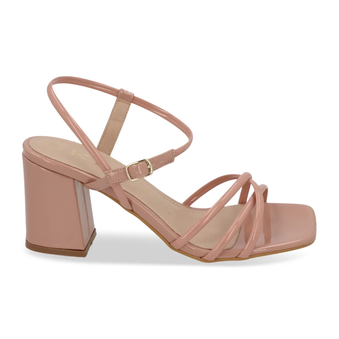 SANDALIA DE TACÓN BEIGE CON HEBILLA 67461 - Image 4