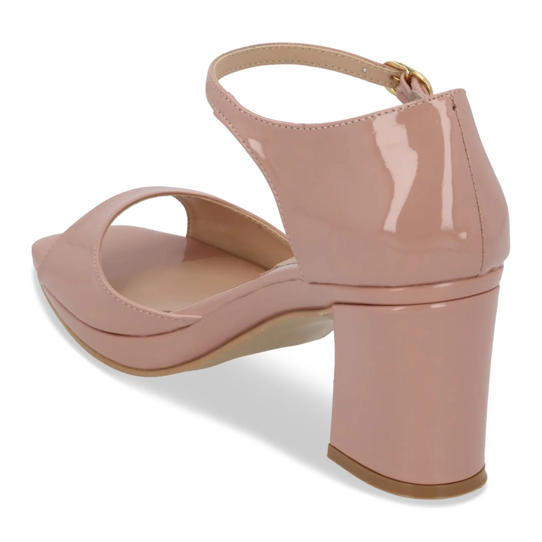 SANDALIA DE TACÓN BEIGE Y NEGRO CON HEBILLA 32231 - Image 9