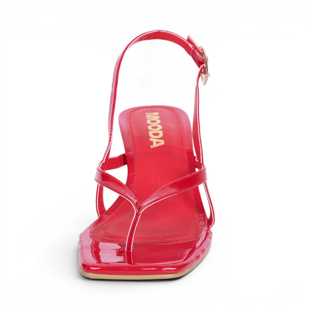 SANDALIA DE TACÓN BEIGE Y ROJO 27812 - Image 6