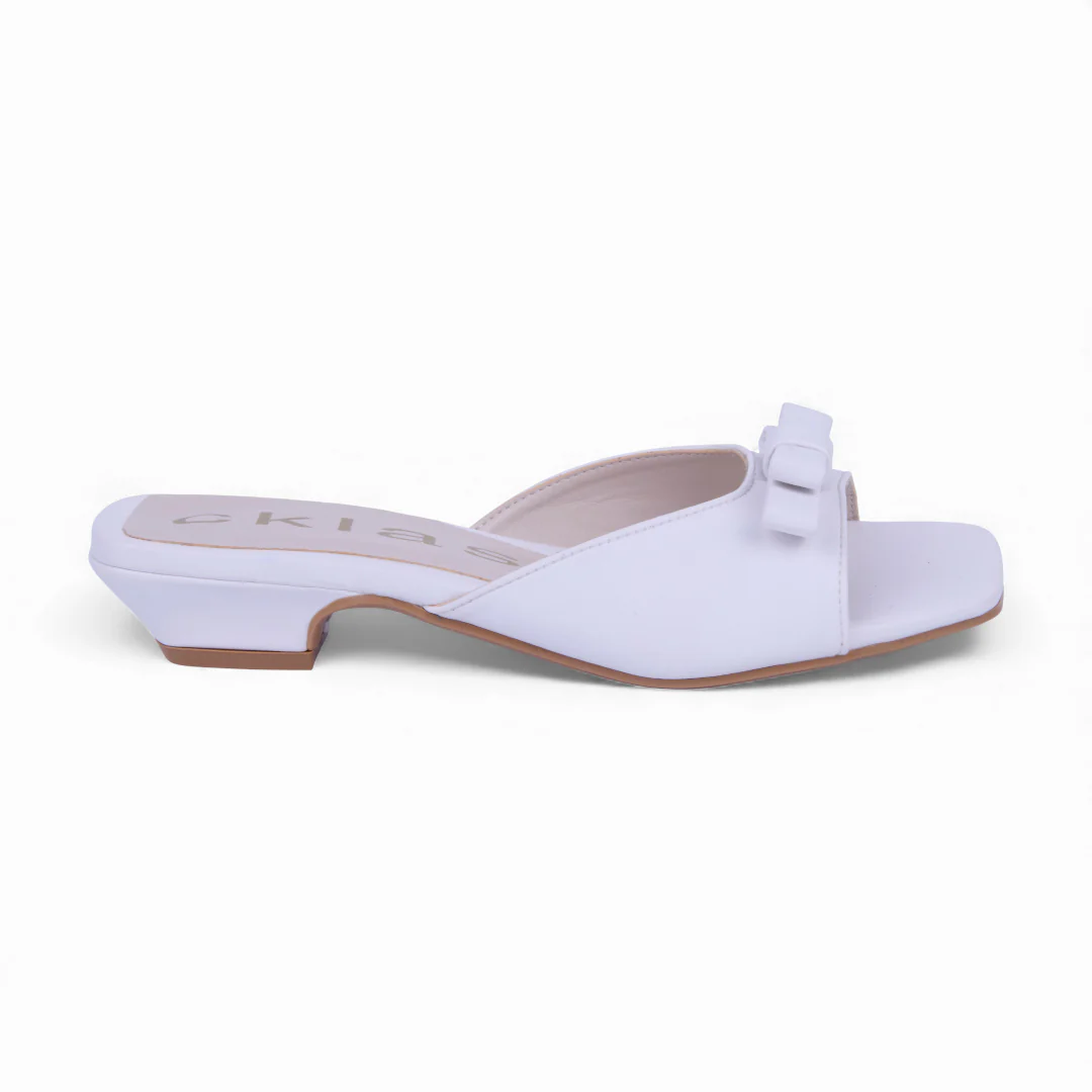 SANDALIA DE TACÓN BLANCO CON MOÑO 32234 - Image 2