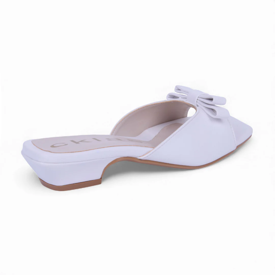 SANDALIA DE TACÓN BLANCO CON MOÑO 32234 - Image 3