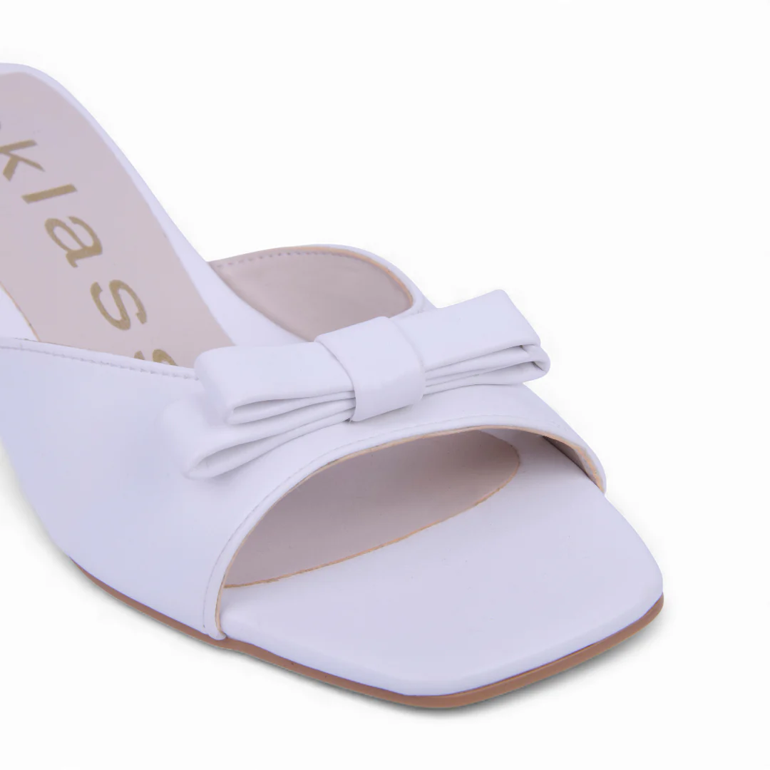 SANDALIA DE TACÓN BLANCO CON MOÑO 32234 - Image 6
