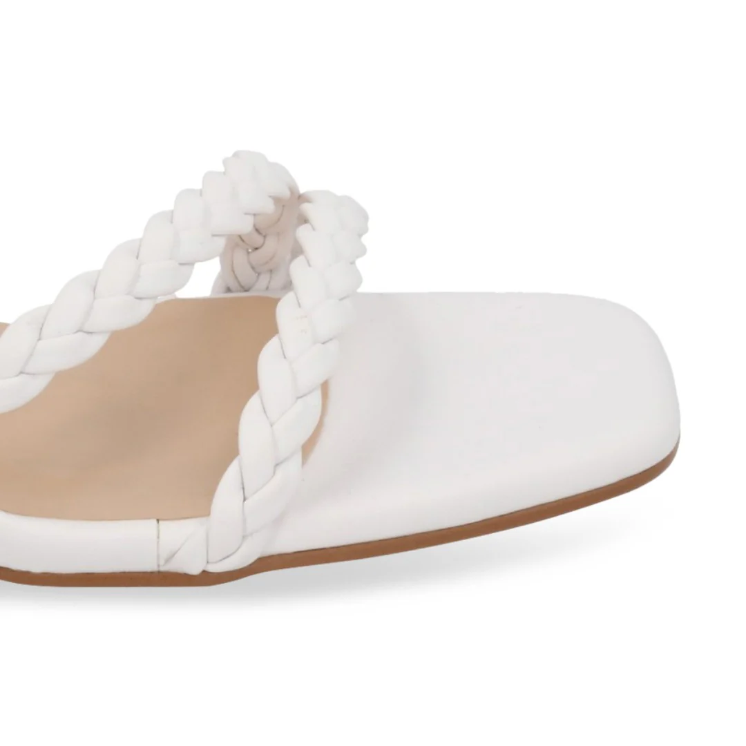 SANDALIA DE TACÓN BLANCO DE TRENZAS 25079 - Image 6