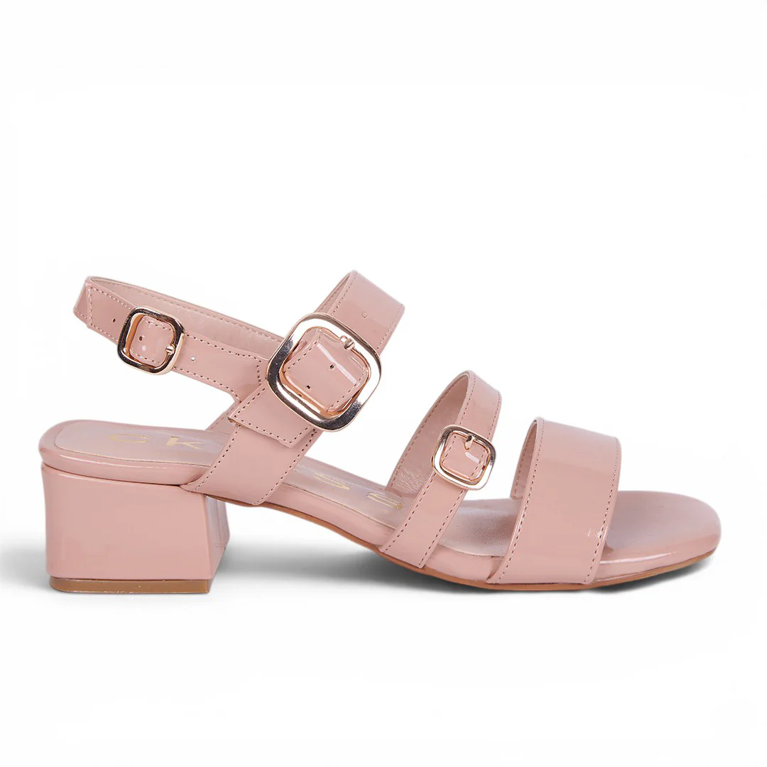 SANDALIA DE TACÓN CON HEBILLAS BEIGE 69956 - Image 2