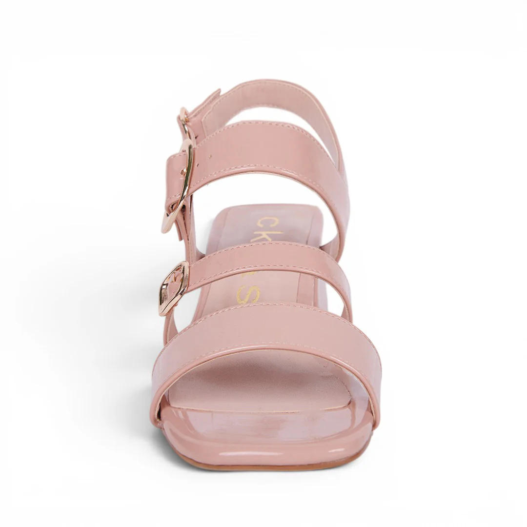 SANDALIA DE TACÓN CON HEBILLAS BEIGE 69956 - Image 3