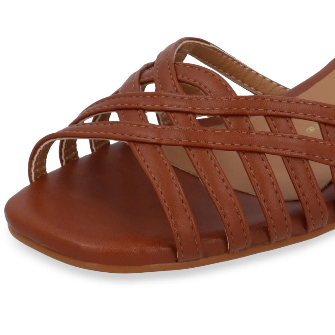 SANDALIA DE TACÓN MIEL DE TIRAS 32227 - Image 6