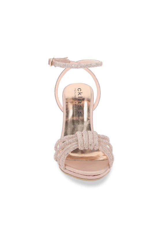 SANDALIA DE TACÓN ORO ROSADO CON PULSERA 03252 - Image 3