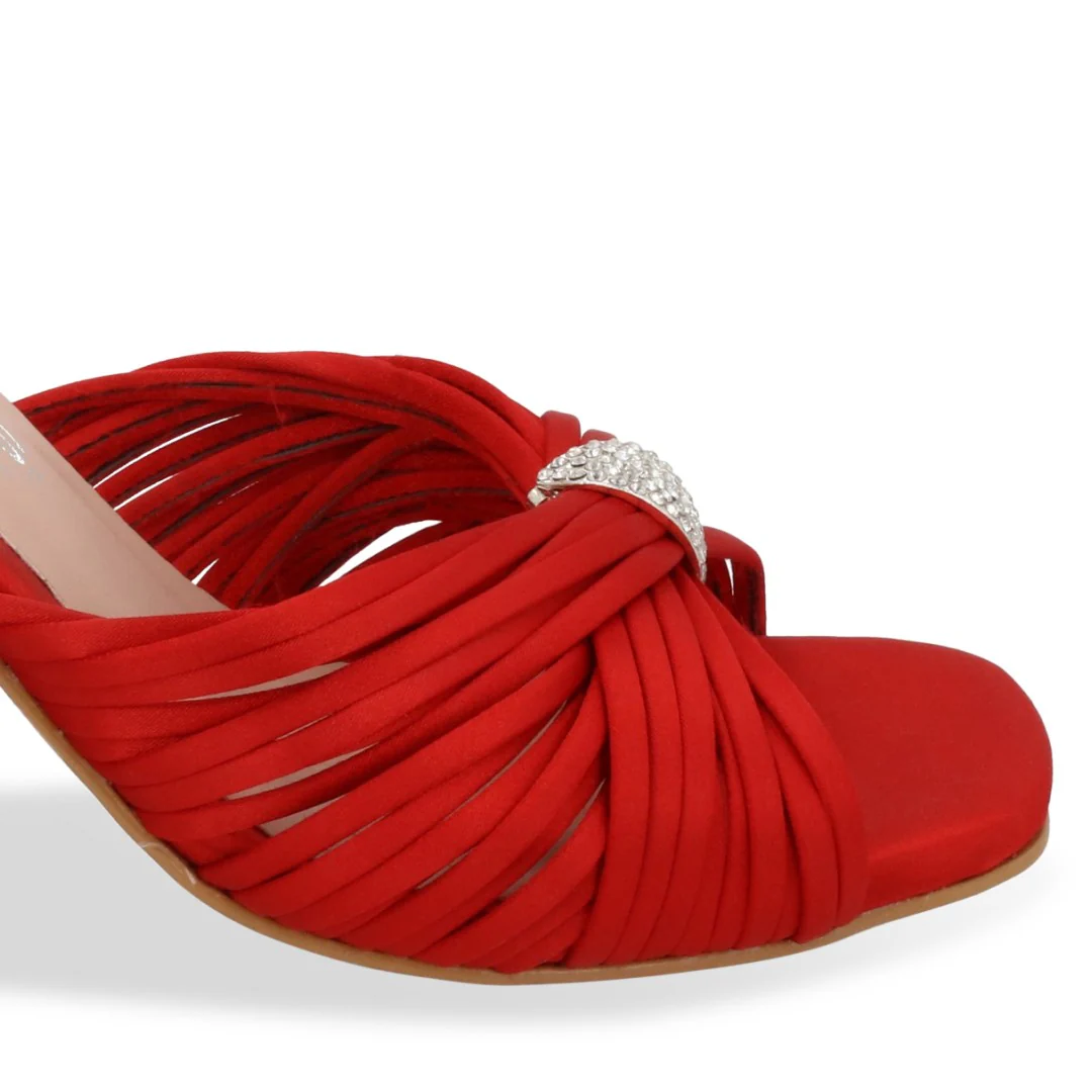 SANDALIA DE TACÓN ROJO CON APLICACIÓN 21744 - Image 6