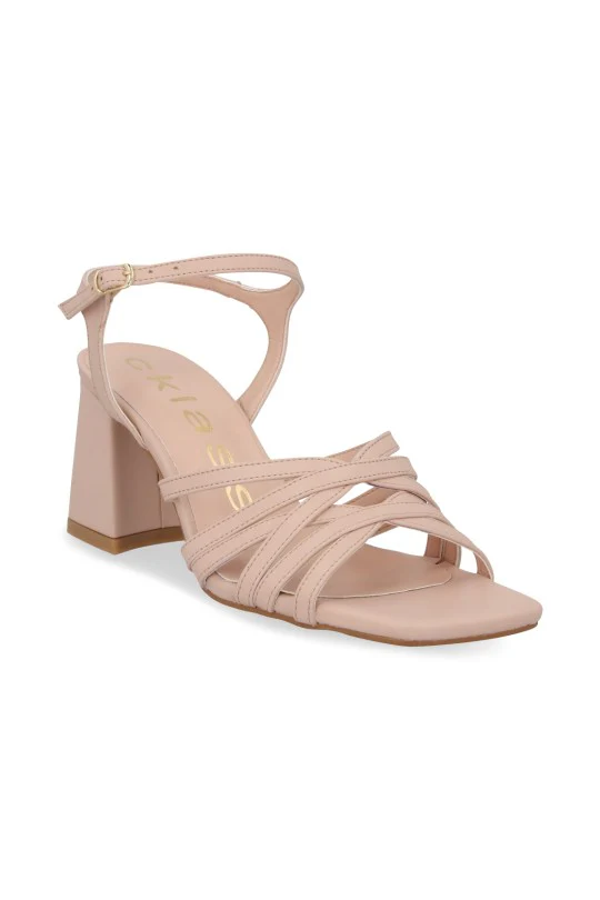 SANDALIA DE TACON ROSA CON HEBILLA 94959