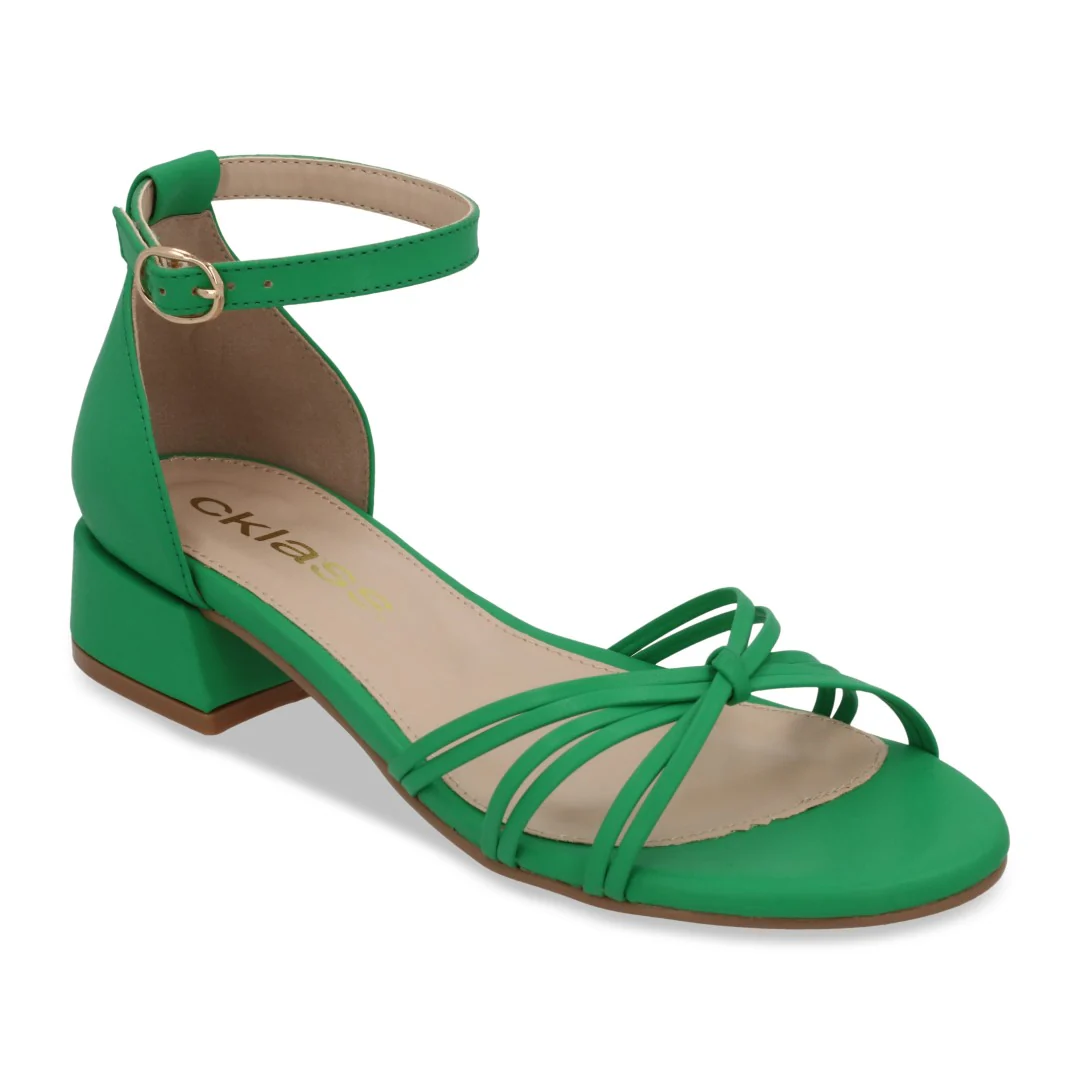 SANDALIA DE TACÓN VERDE CON PULSERA 73144