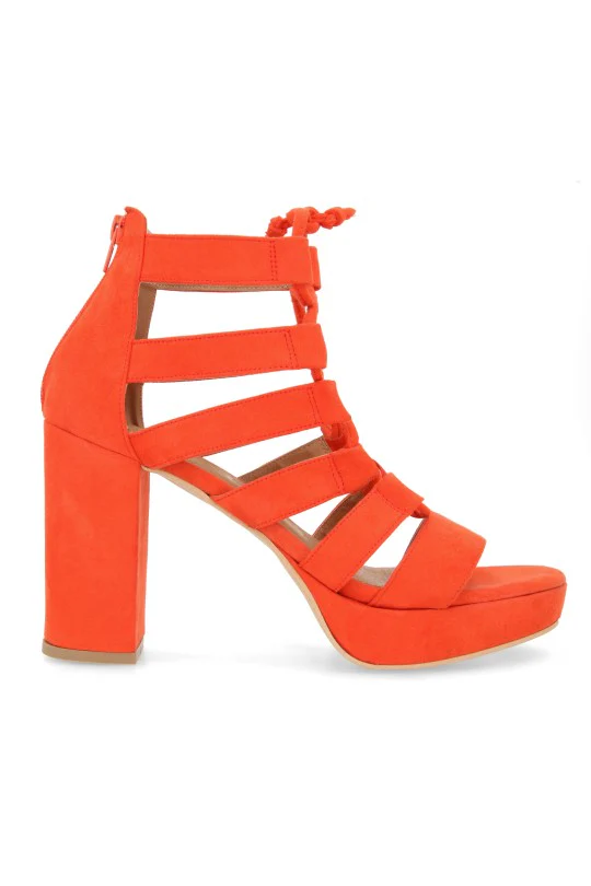 SANDALIA MEDIA PLATAFORMA NARANJA TIRA AJUSTABLE 24243 - Image 2