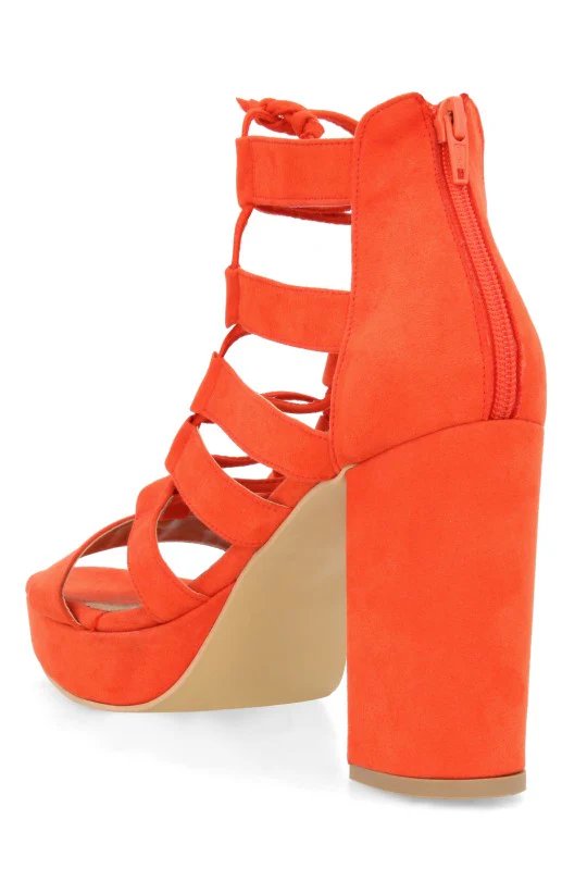 SANDALIA MEDIA PLATAFORMA NARANJA TIRA AJUSTABLE 24243 - Image 3