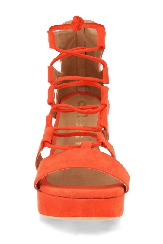 SANDALIA MEDIA PLATAFORMA NARANJA TIRA AJUSTABLE 24243 - Image 5