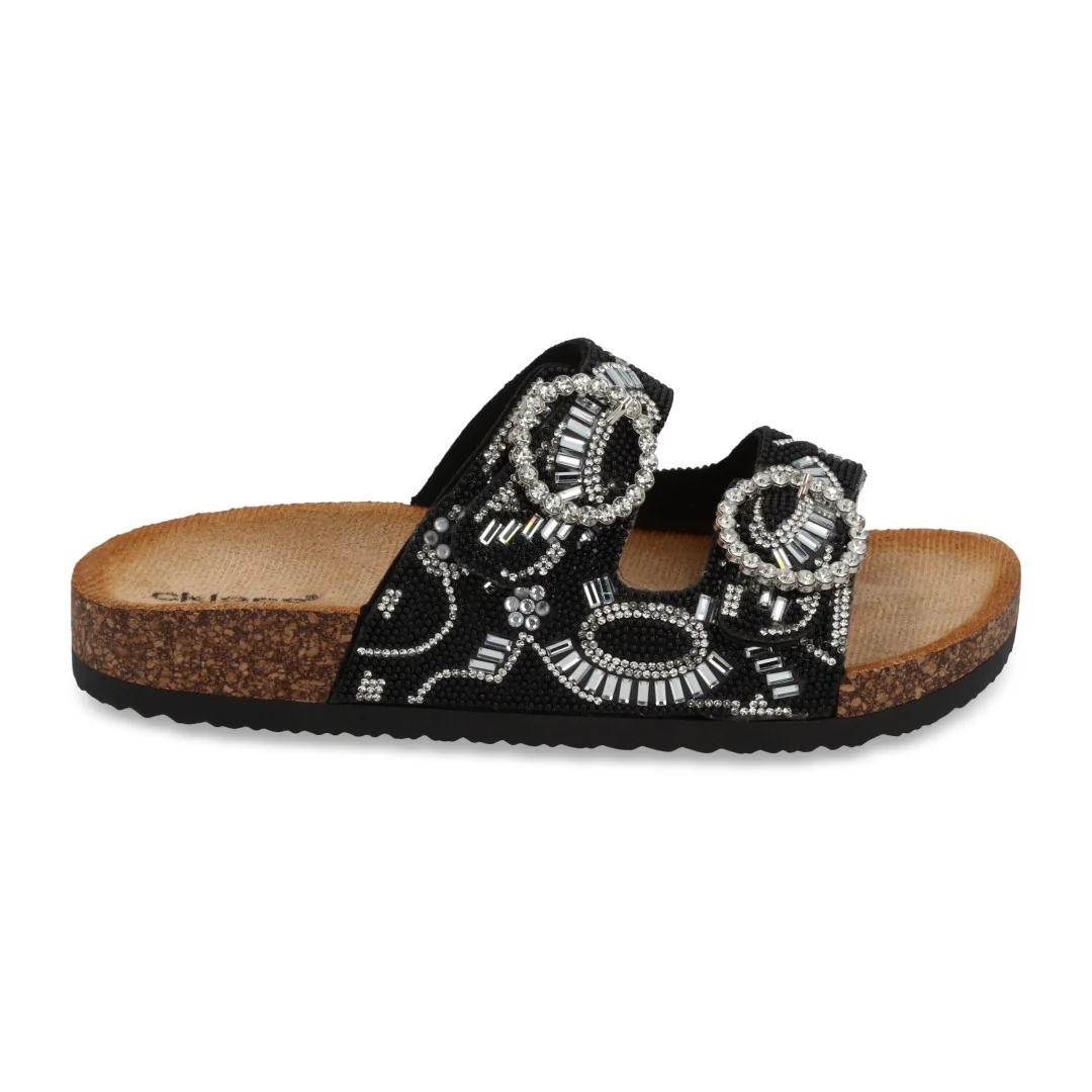 SANDALIA PISO NEGRO CON HEBILLAS 71851 - Image 2