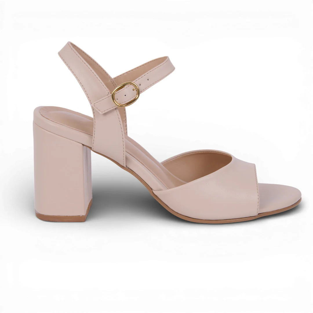 SANDALIA TACÓN 8CM CORTE OVAL BEIGE 27815 - Image 2