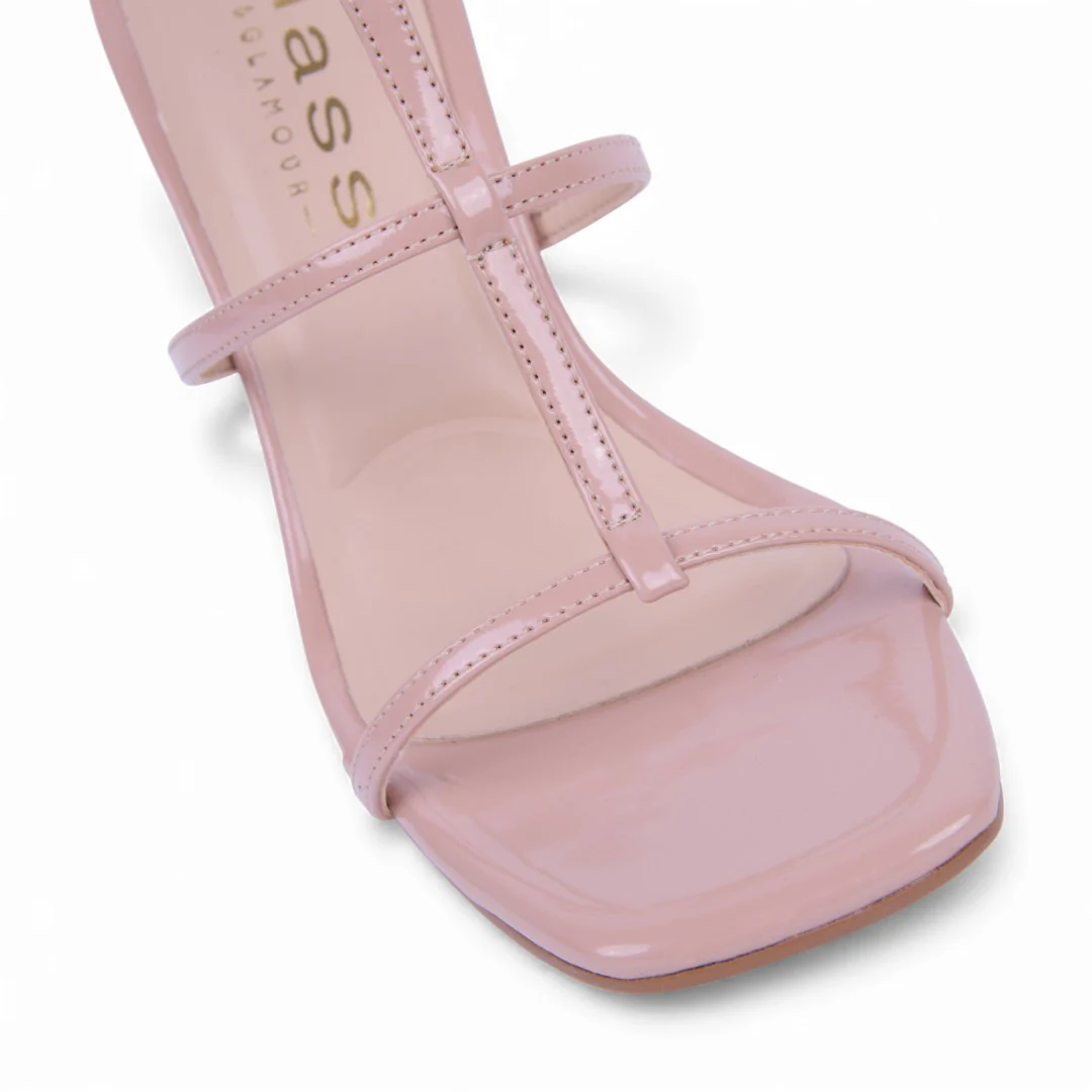 SANDALIA TACÓN BEIGE TIRAS TIPO "T" 08660 - Image 6