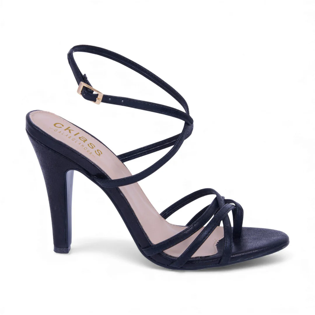 SANDALIA TACÓN NEGRO CON TIRAS 05139 - Image 2