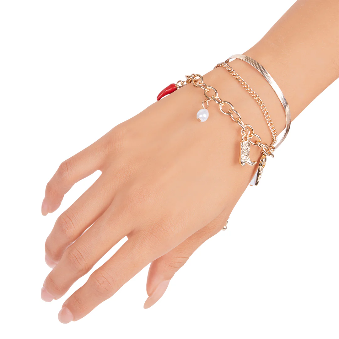 SET DE PULSERAS DIJES DORADO 94068