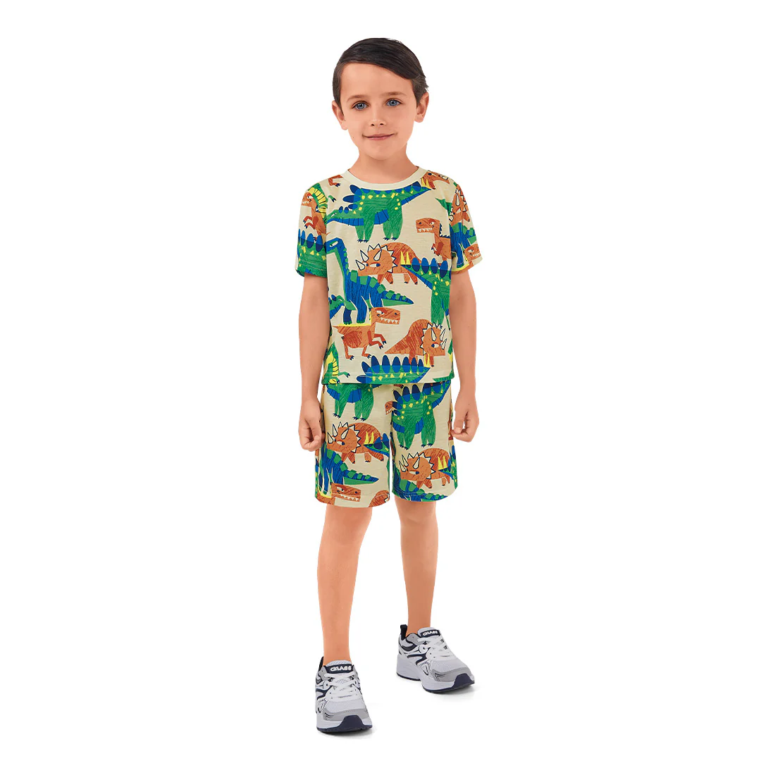 SET MULTICOLOR ESTAMPADO DE DINOSAURIOS 98293